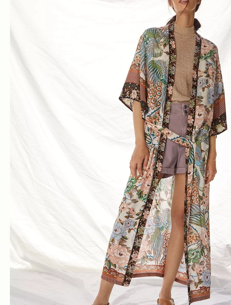 Anthropologie Marta Tie Waist Kimono